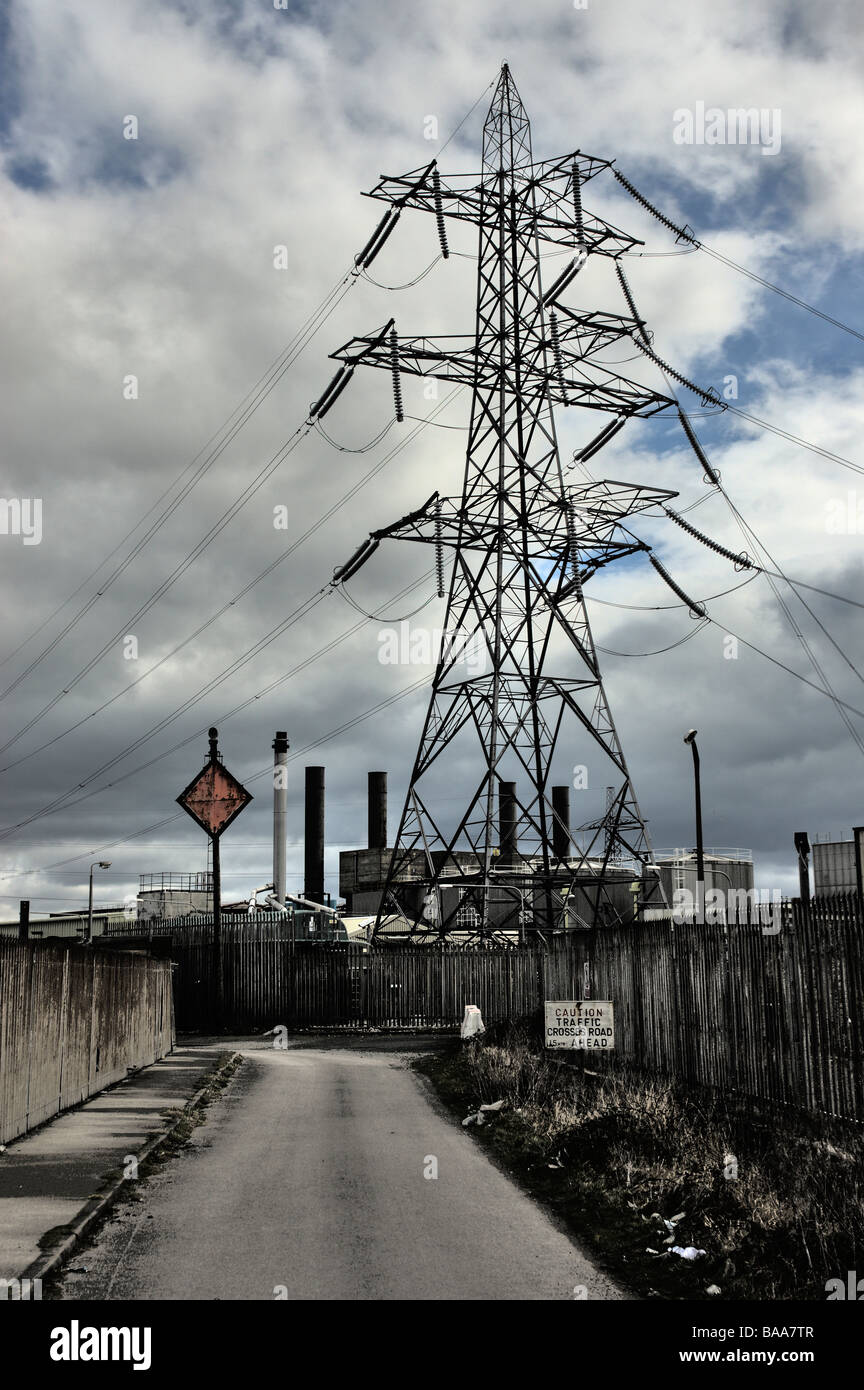 HDI-Bild von Kernkraft und Pylon in Heysham, Lancs Stockfoto