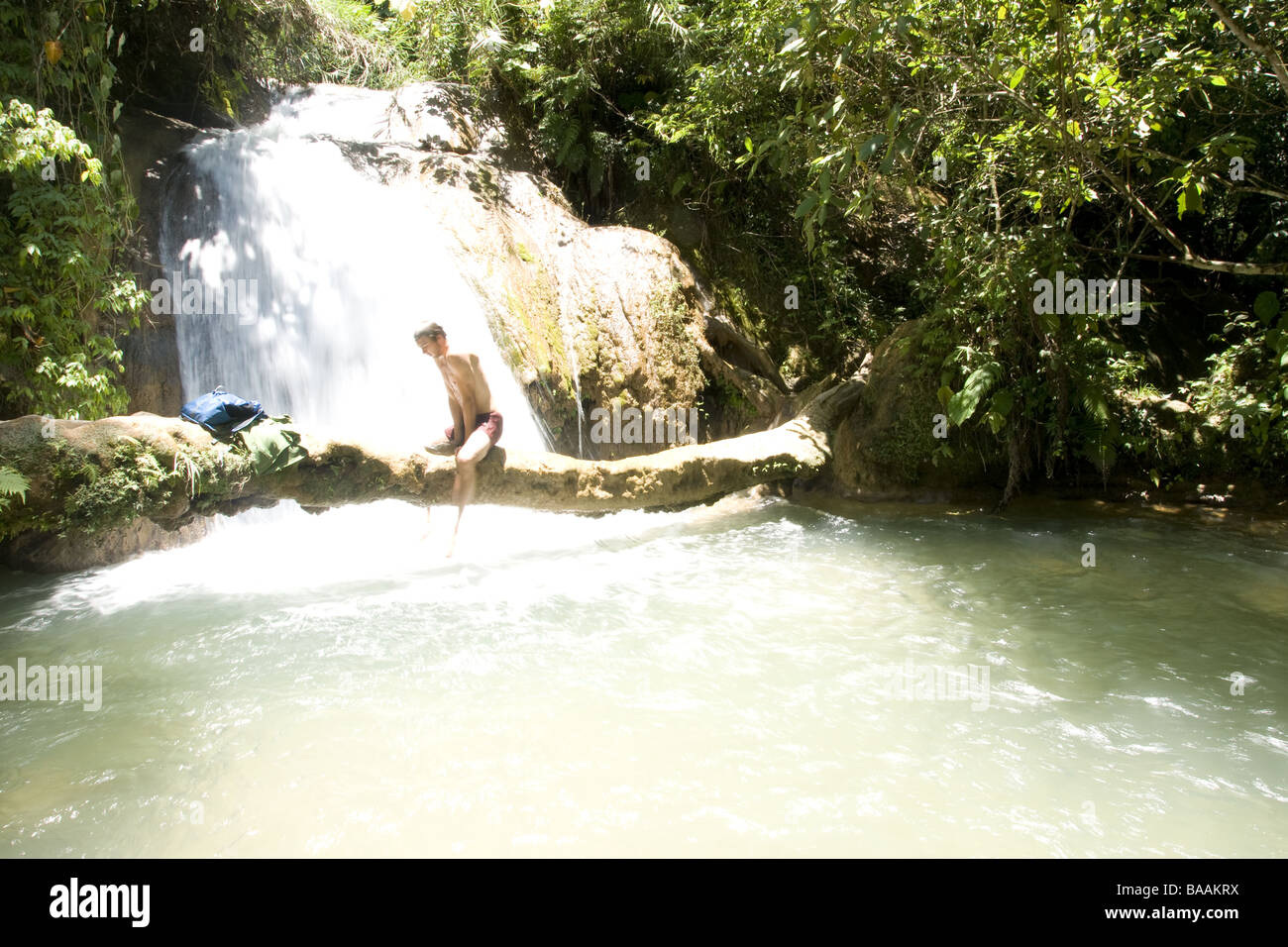 Die Kaskaden von Agua Azul Stockfoto