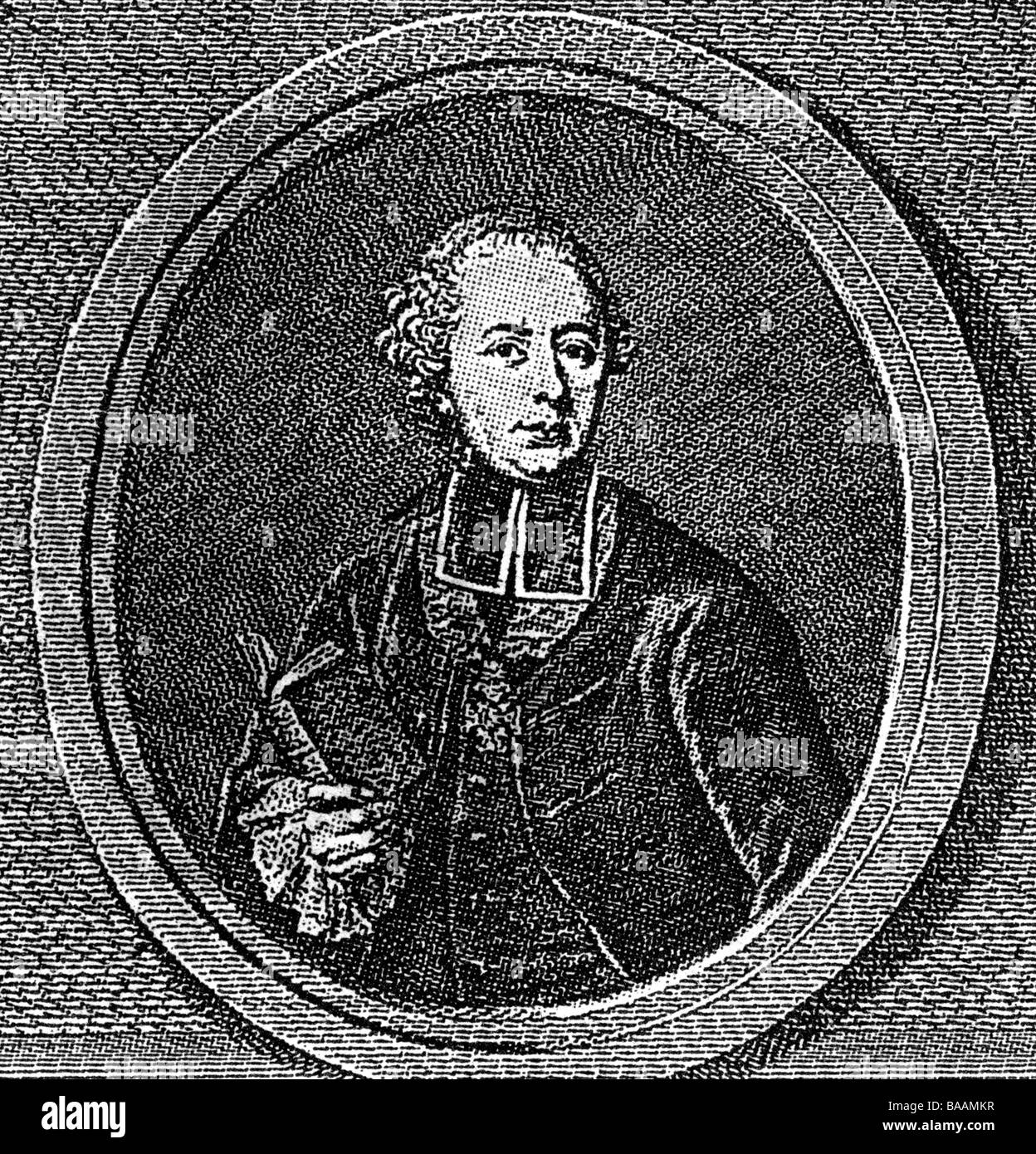 Braun, Heinrich, 17.3.1732 - 8.11.172, deutscher Bildnis, Stockfoto