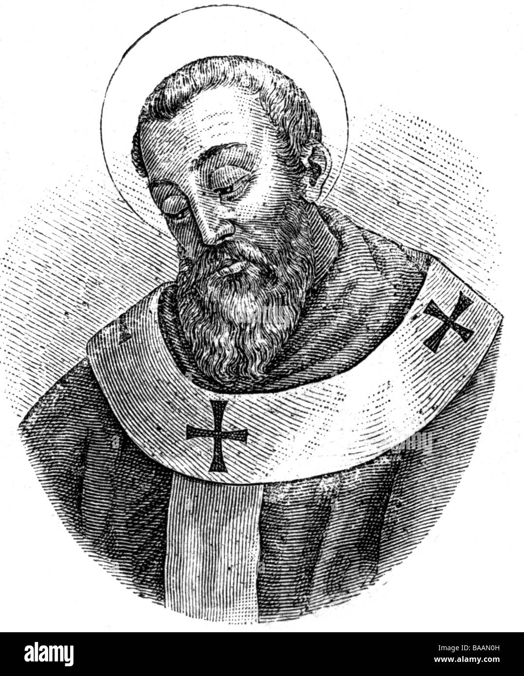 Gregor von Nazianzus, "Der Theologe", ca. 330 - 25.1.390 n. Chr., Erzbischof von Konstantin, Kirchenvater, Heiliger, Szene aus seinem Leben, Suffragan-Bischof, Porträt, Holzgravur, 19. Jahrhundert, Stockfoto