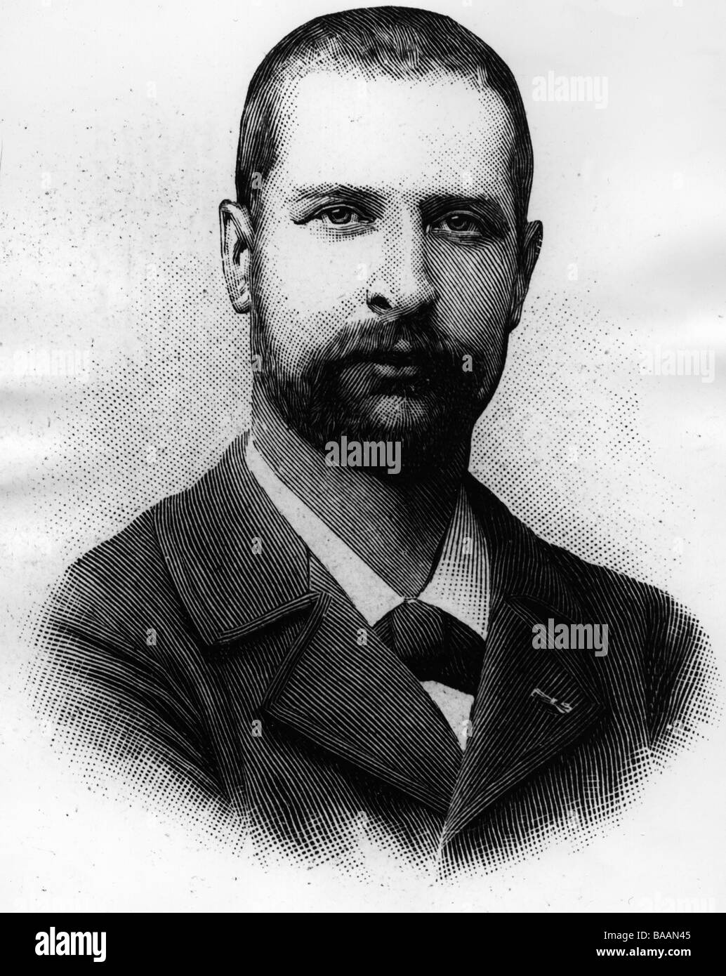 Yersin, Alexandre John, 22.9.1993 - 2.3.1943, französischer Wissenschaftler (Biologe), Porträt, Holzgravur nach der Fotografie von Pierre Petit, 1899, Stockfoto