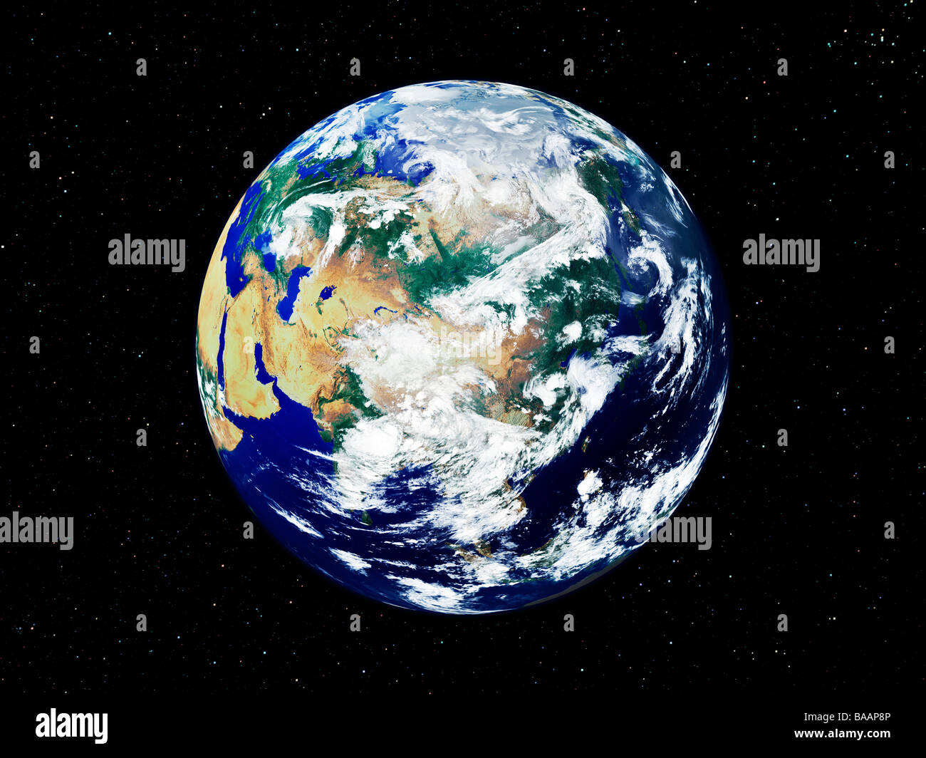 Erde aus dem Weltraum zeigt Asien angesehen. Erweiterte Version des Nasa-Foto. Bitte Kredit NASA Stockfoto