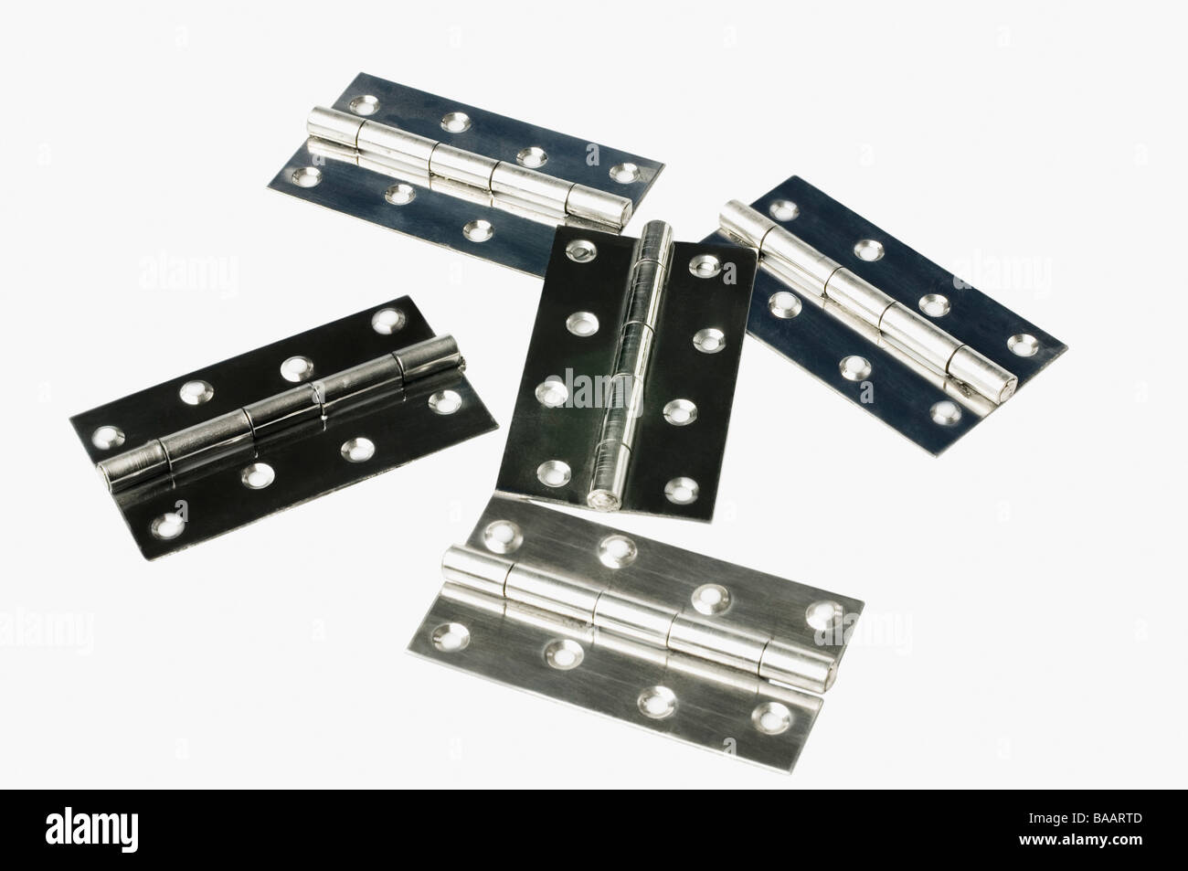 Nahaufnahme der Türbänder Stockfoto