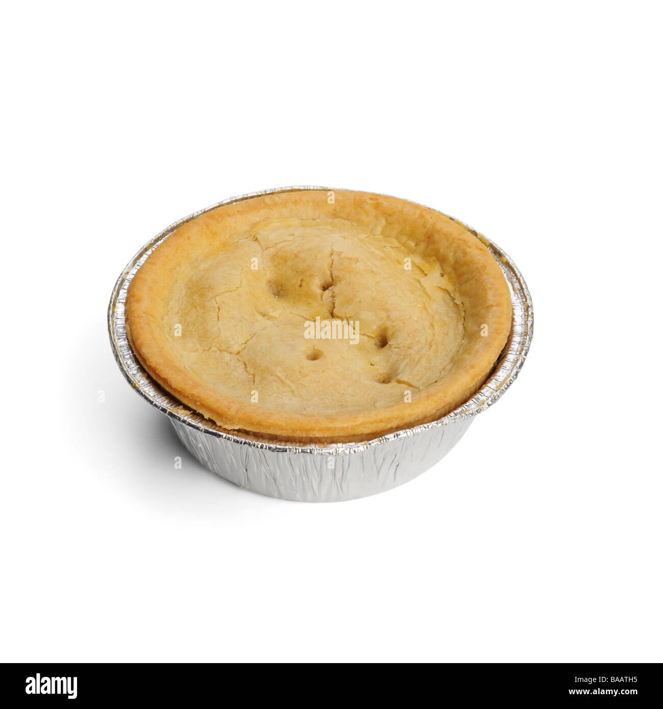 Pie in Folie Schale Stockfoto