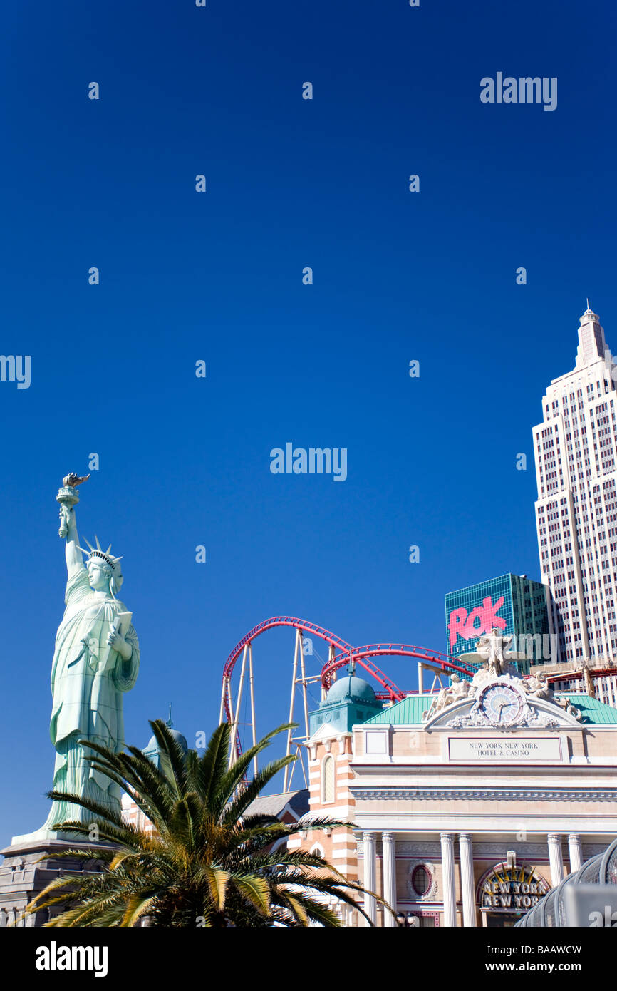 Las Vegas Nevada USA die Skyline von New York New York Hotel Portrait Stockfoto