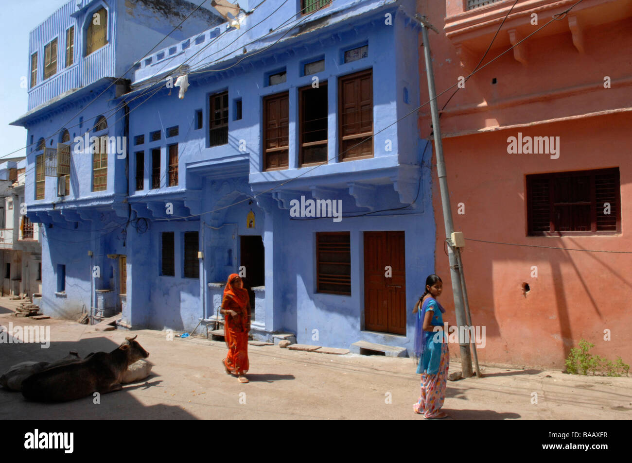 Einer ruhigen Straße im alten Indien Rajasthan Stadt Bundi Stockfoto