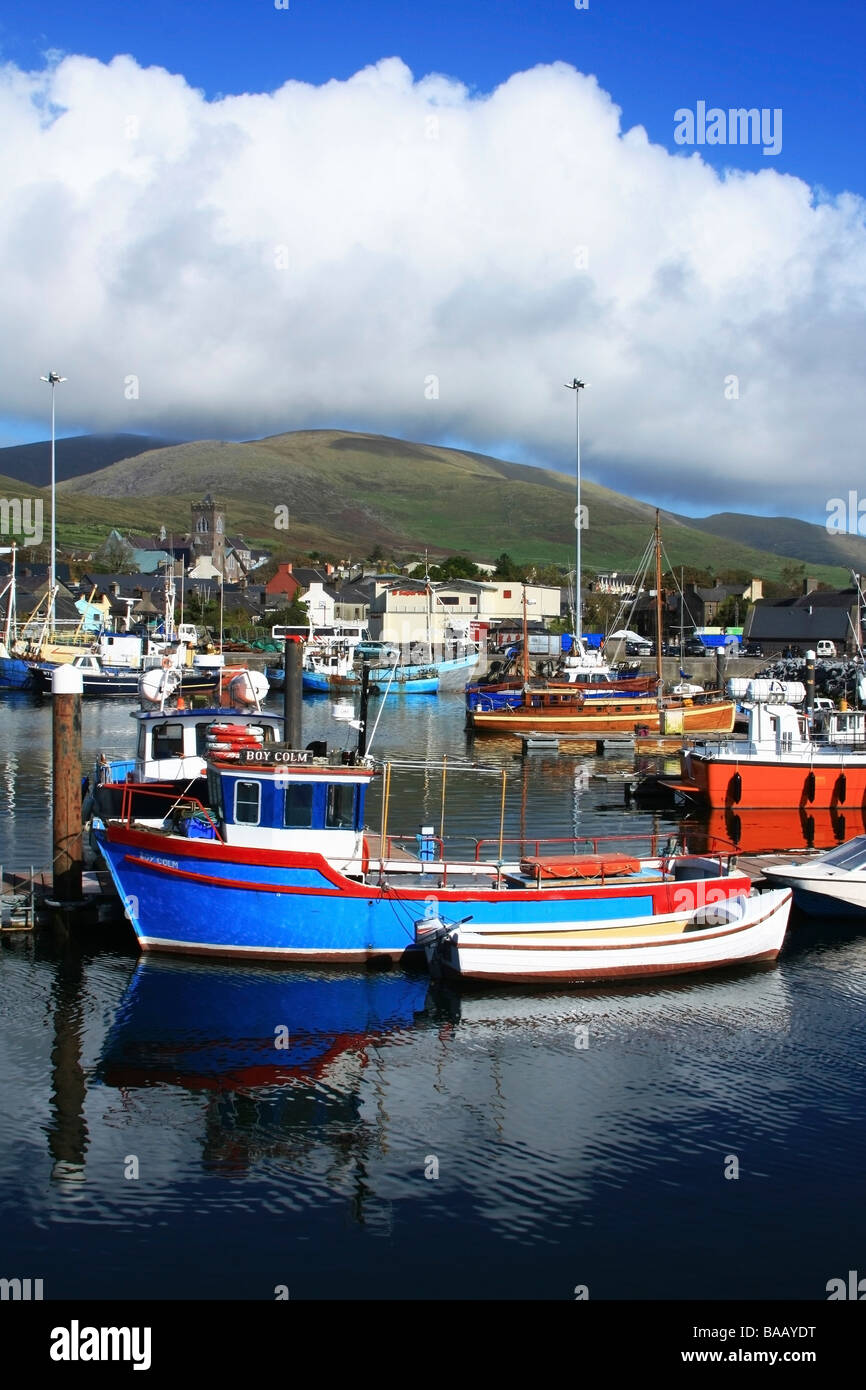 Dingle Stadt, Co Kerry, Irland; Boote im Hafen Stockfoto