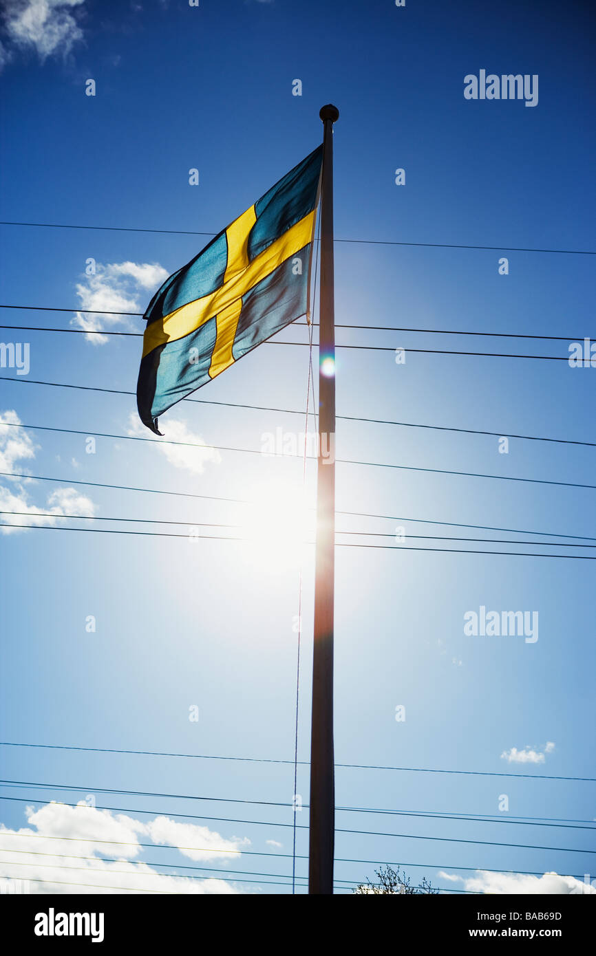 Die schwedische Flagge, Schweden. Stockfoto