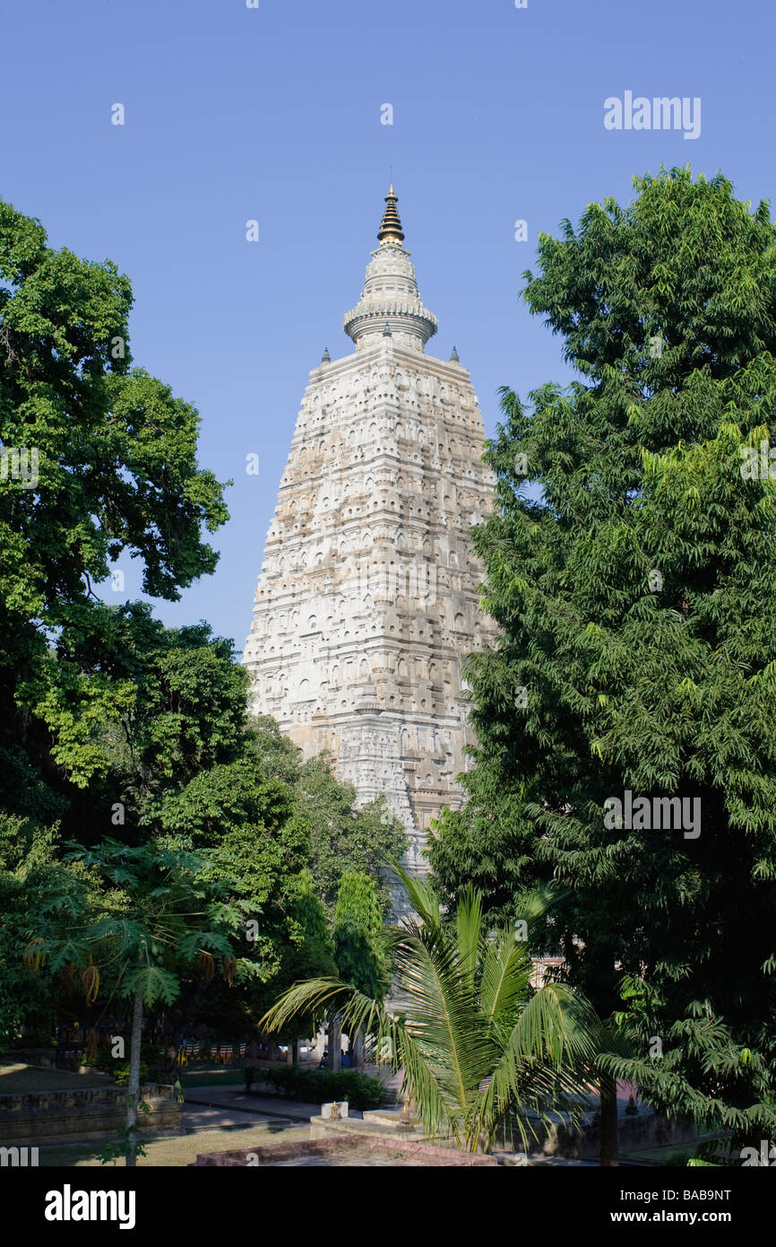 Mahabodhi Tempel in Bodhgaya, Indien Stockfoto