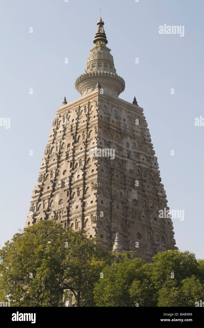 Mahabodhi Tempel in Bodhgaya, Indien Stockfoto