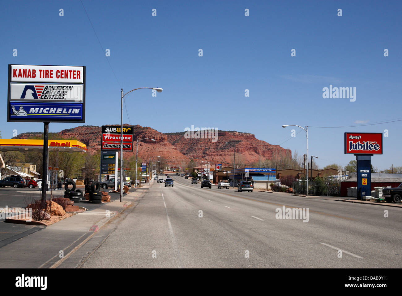 Blick entlang der Autobahn 89 Kanab Kane County Utah usa Stockfoto