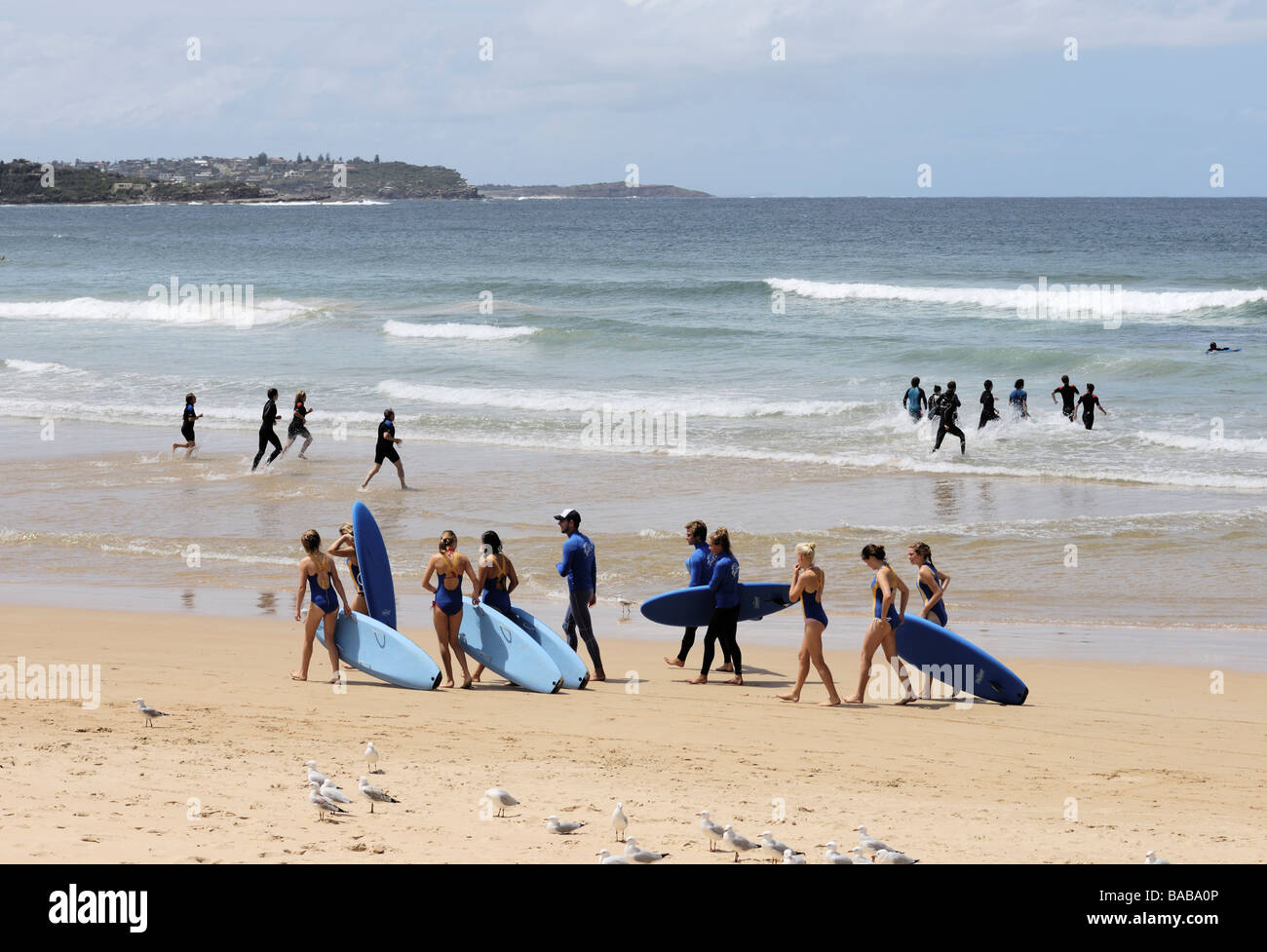 Junge Frauen am Manly Beach, New South Wales, Australien. Stockfoto
