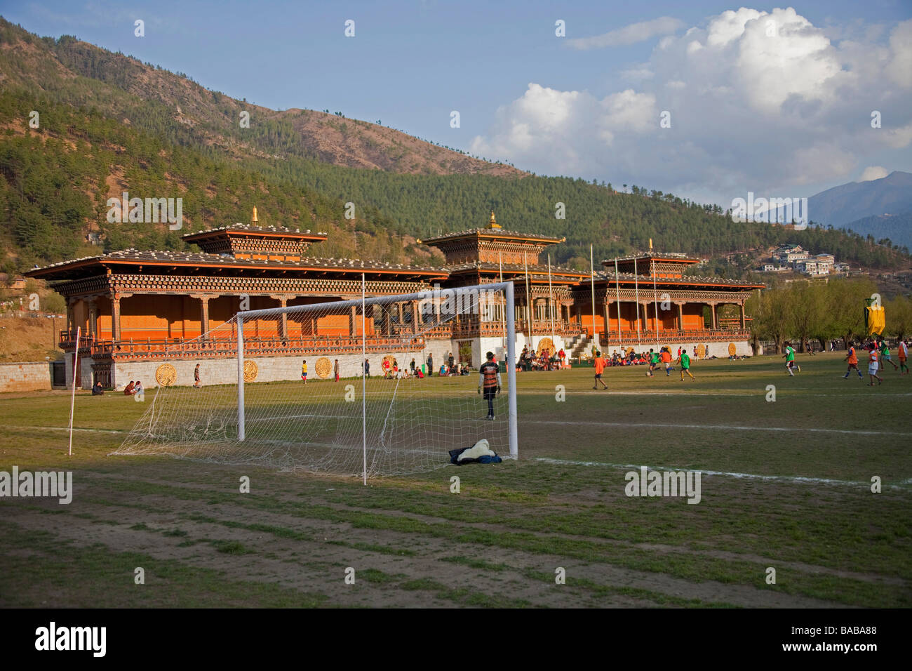 Changlimithang National Sports Stadium, ein Mehrzweck-Stadion, Thimphu, Bhutan, Asien. Horzontal allgemeine Ansicht Stockfoto