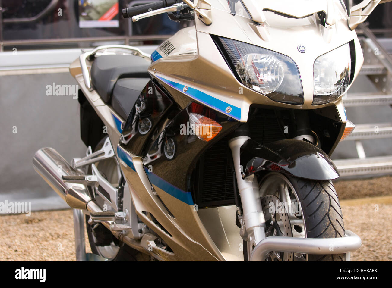 Yamaha Motorrad-Vorderansicht Stockfoto