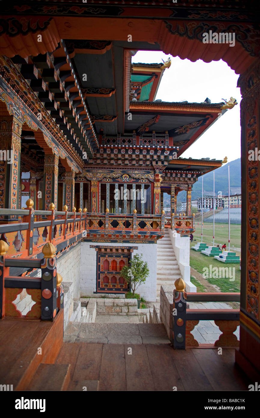 Changlimithang National Sports Stadium, ein Mehrzweck-Stadion, Thimphu, Bhutan, Asien. Horzontal Innenansicht Stockfoto