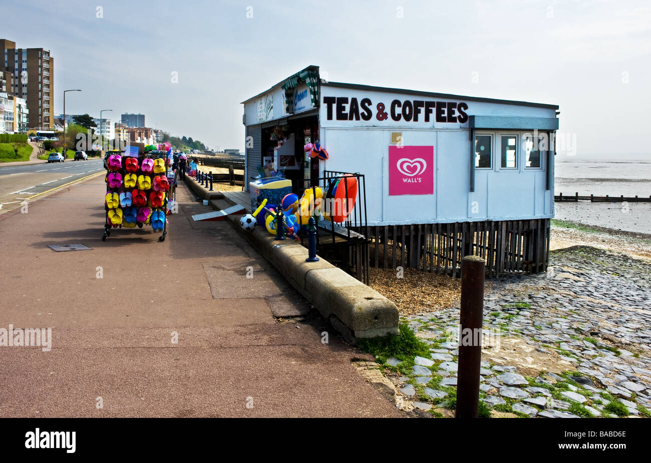 Ein Café auf der Promenade am Southend on Sea in Essex.  Foto von Gordon Scammell Stockfoto