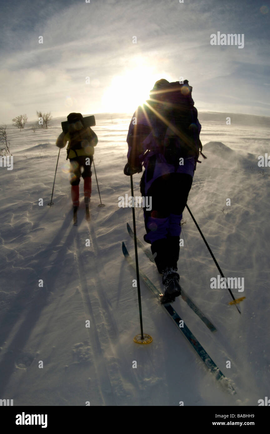 Skifahrer eine Winter-Tag-Schweden Stockfoto