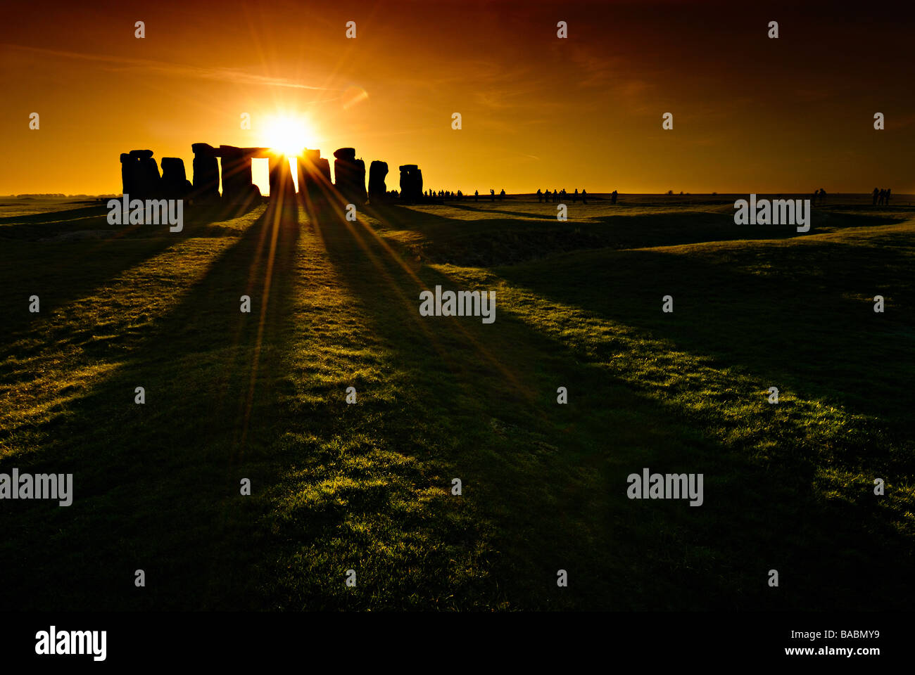 Stonehenge-Sonnenuntergang Stockfoto