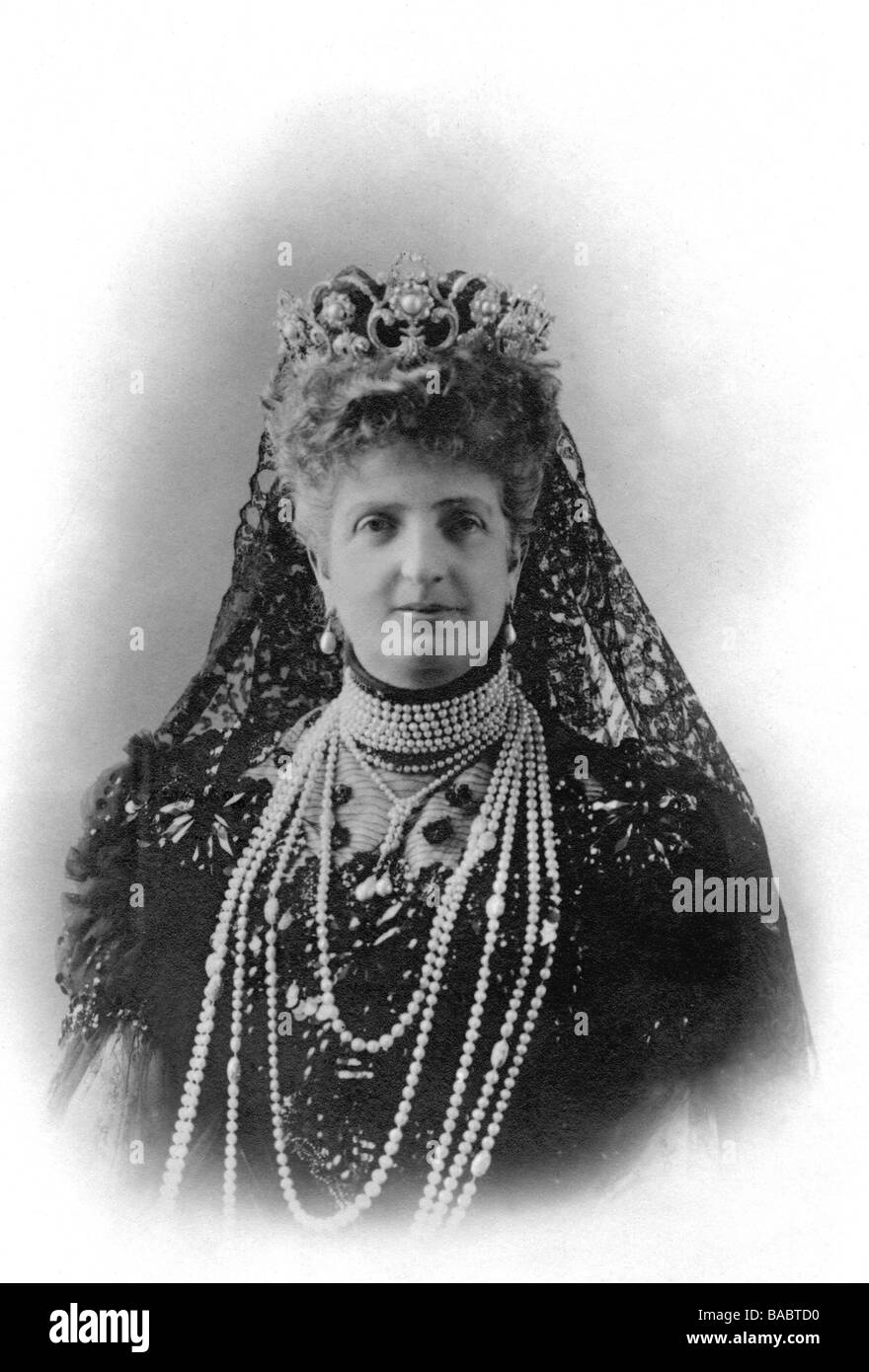 Margaret, 20.11.1851 - 4.1.1926, Königin von Italien 9.1.1878 - 29.7.1900, Porträt, Postkarte nach Fotografien von Guigoni-Bossi, 19. Jahrhundert, Stockfoto