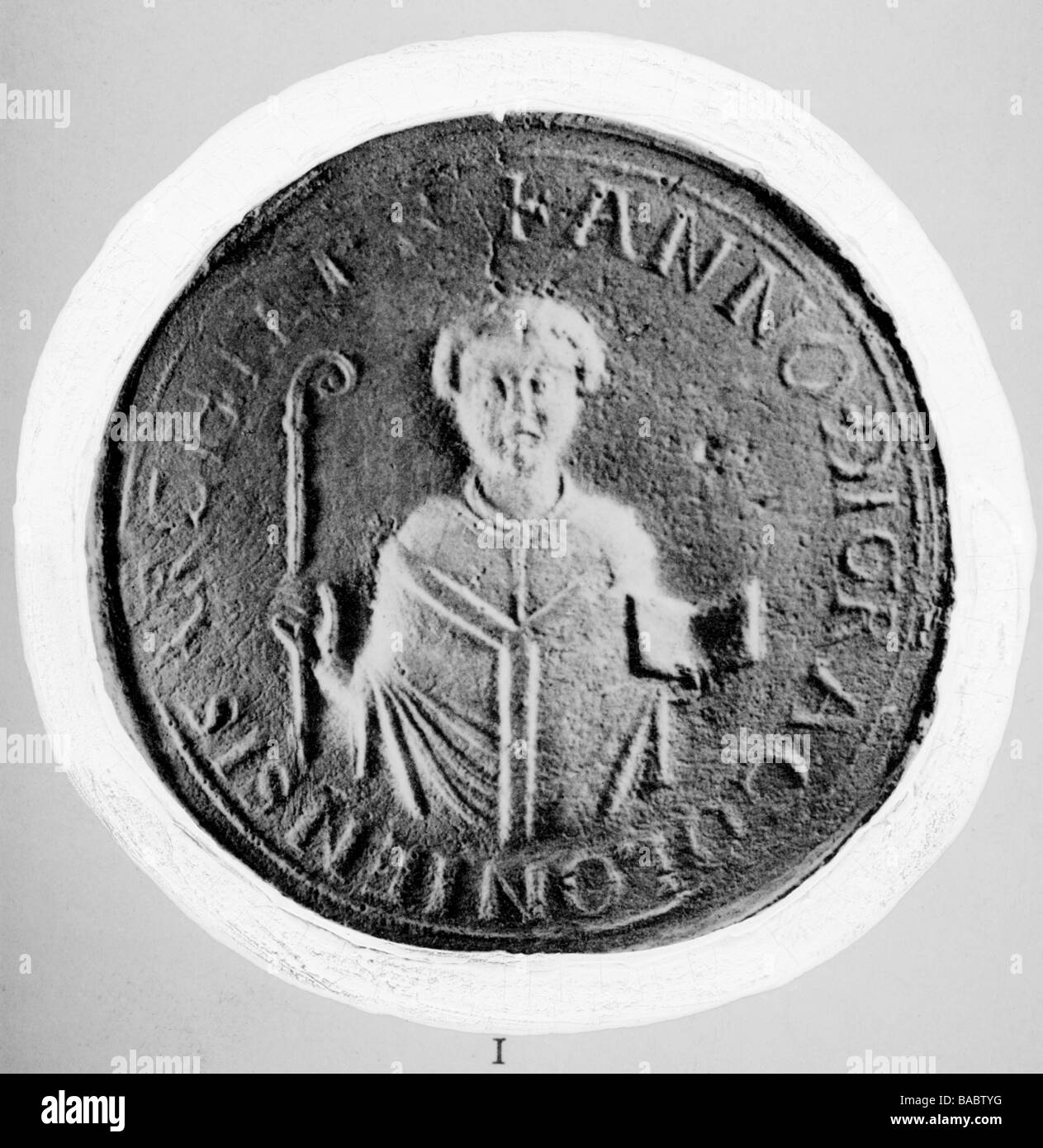 Anno II, ca. 1010 - 4.12.1075, Heiliger, Erzbischof von Köln seit 1056, Signet, Museum für Geschichte, Köln, Deutschland, Stockfoto