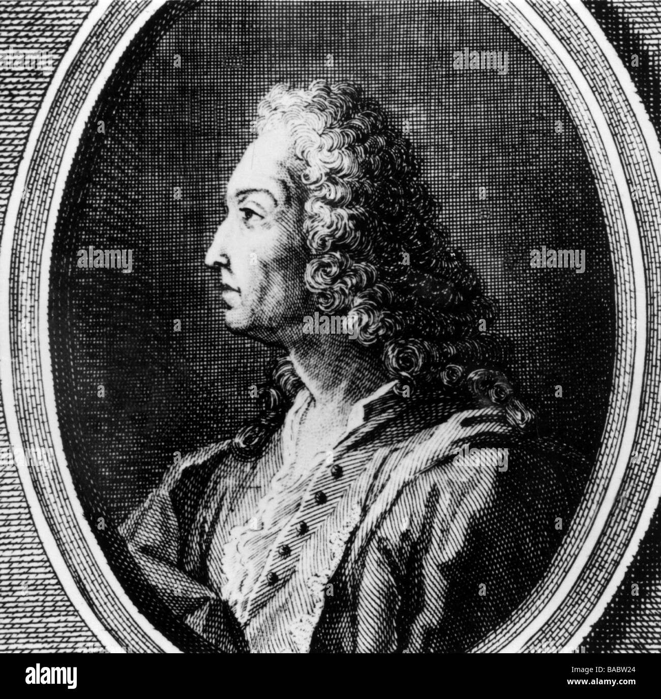 Bernoulli, Jakob I., 6.1.1655 - 16.8.1705, Schweizer Wissenschaftler (Mathematiker, Physiker), Porträt, Kupferstich, 18. Jahrhundert Stockfoto