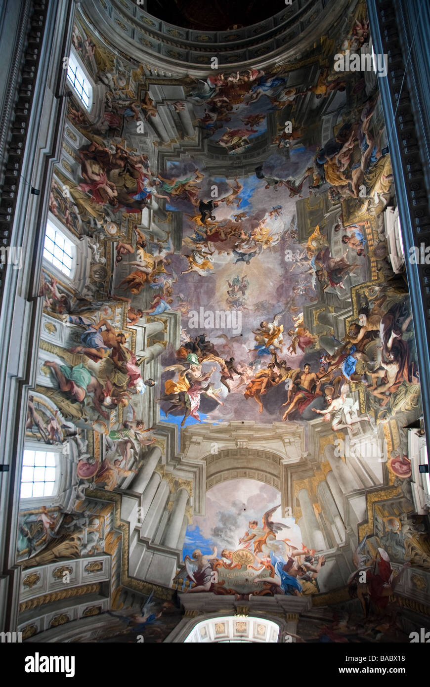 Die glorreichen Decke der Kirche von Sant'Ignazio Di Loyola von Andrea Pozzo gebaut zwischen 1624 und 1650 Stockfoto