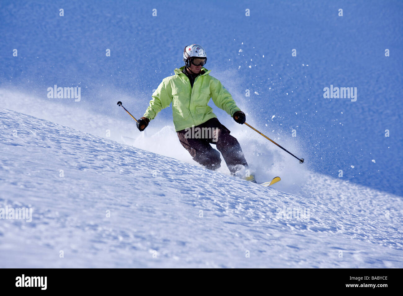 Frankreich, Savoyen, Val d'Isère, Telemark-Skifahren Stockfoto