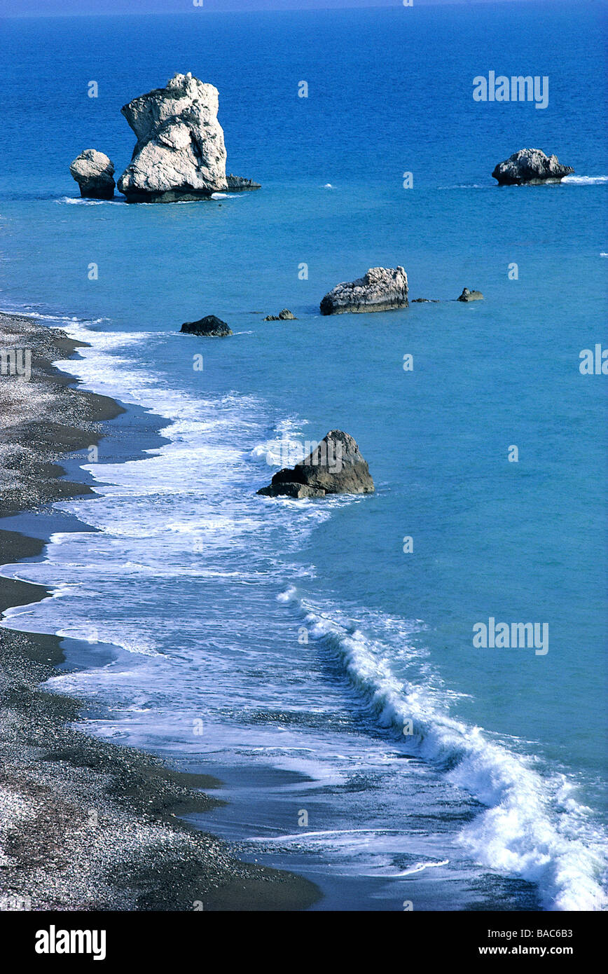 Zypern, Petra Tou Romiou, der Geburtsort der Göttin Aphrodite Stockfoto Zypern, Petra Tou Romiou, der Geburtsort der Göttin Aphrodite Stockfoto
