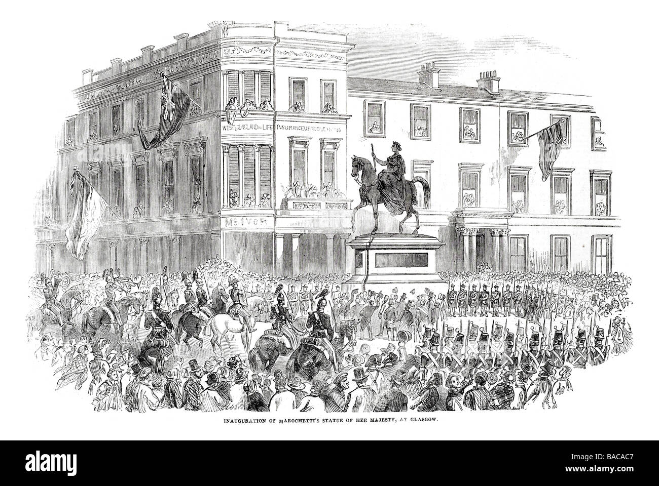 Einweihung des Marochetti Statue seiner Majestät an Glasgow 1854 Stockfoto