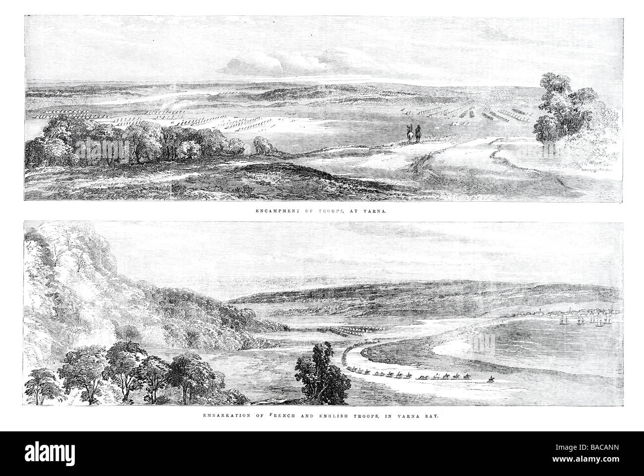 Lager der Truppen Varna Französisch Englisch Varna Bucht 1854 Stockfoto