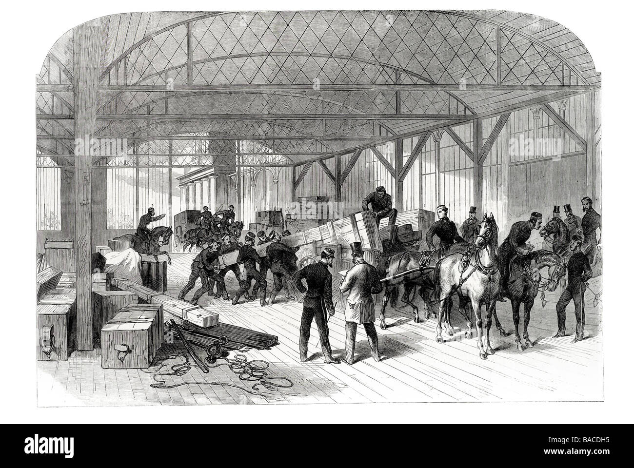 die Dublin Ausstellung Ankunft der Armstrong Gewehren Sir William Armstrong Elswick Ordnance Company 1865 Stockfoto