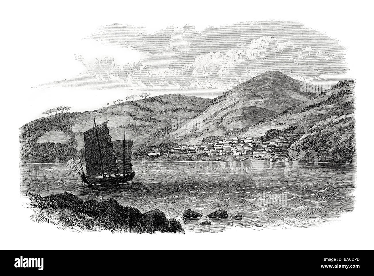 Port-Hamilton Korea Jeju Strait Südküste koreanischen Halbinsel Hafen 1865 Stockfoto