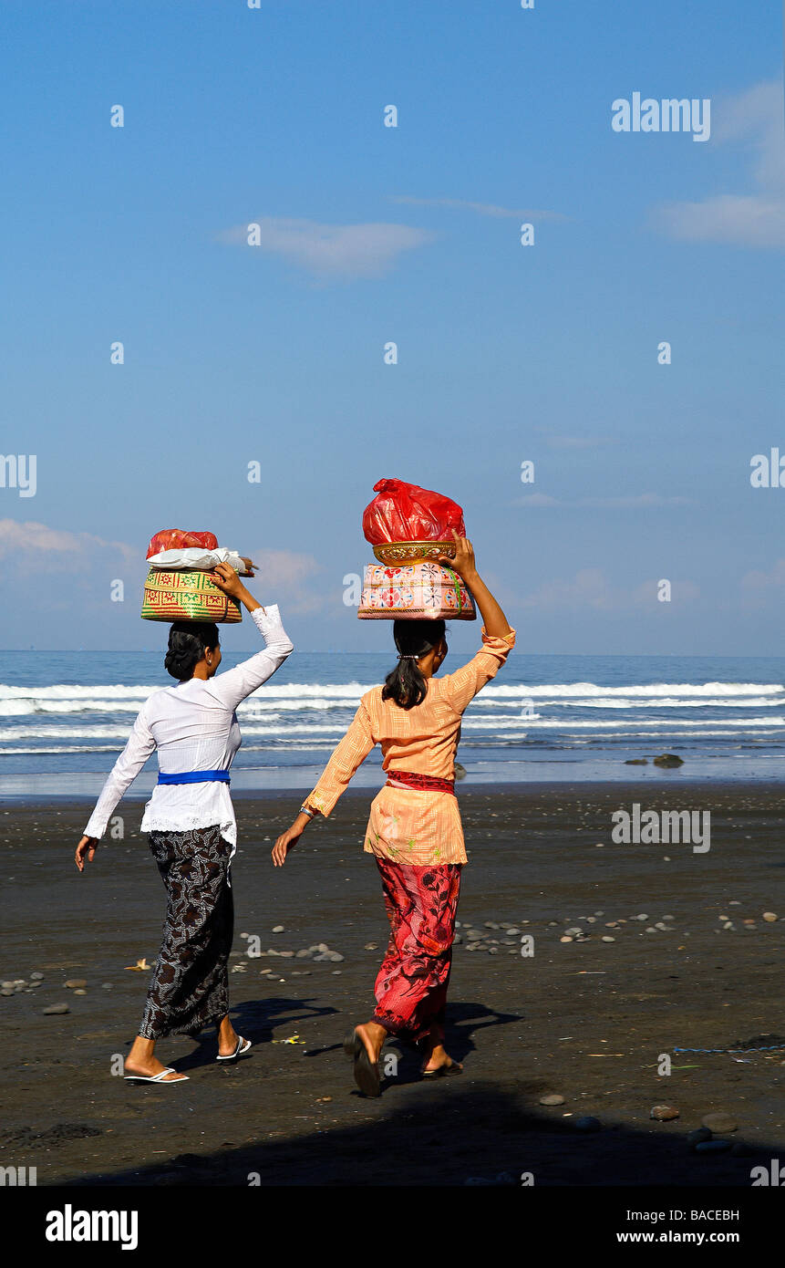 Indonesien, Bali, Odolan (Jahresfeier des Tempels alle 210 Tage) in Pura Rambut Siwi Tempel Stockfoto