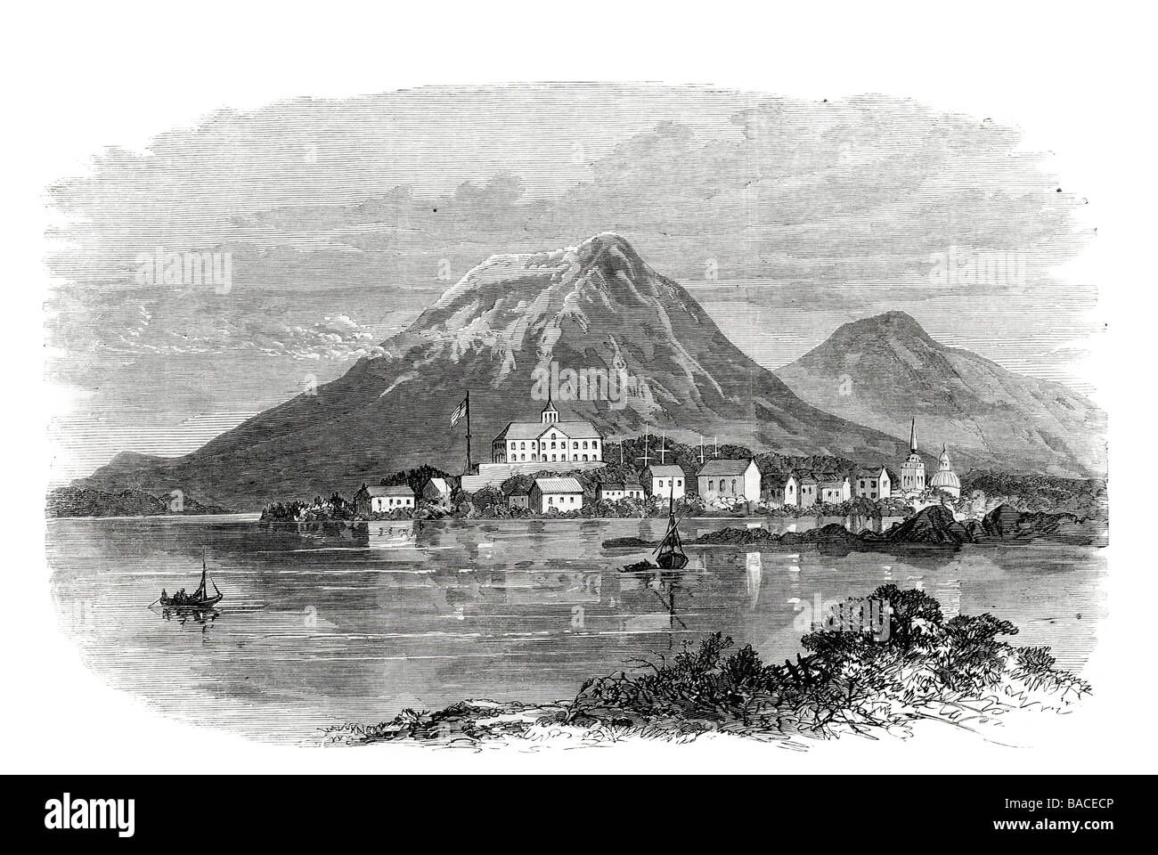 Sitka oder neuen Erzengel Alaska Gebiet späten russischen Amerika 1868 Stockfoto