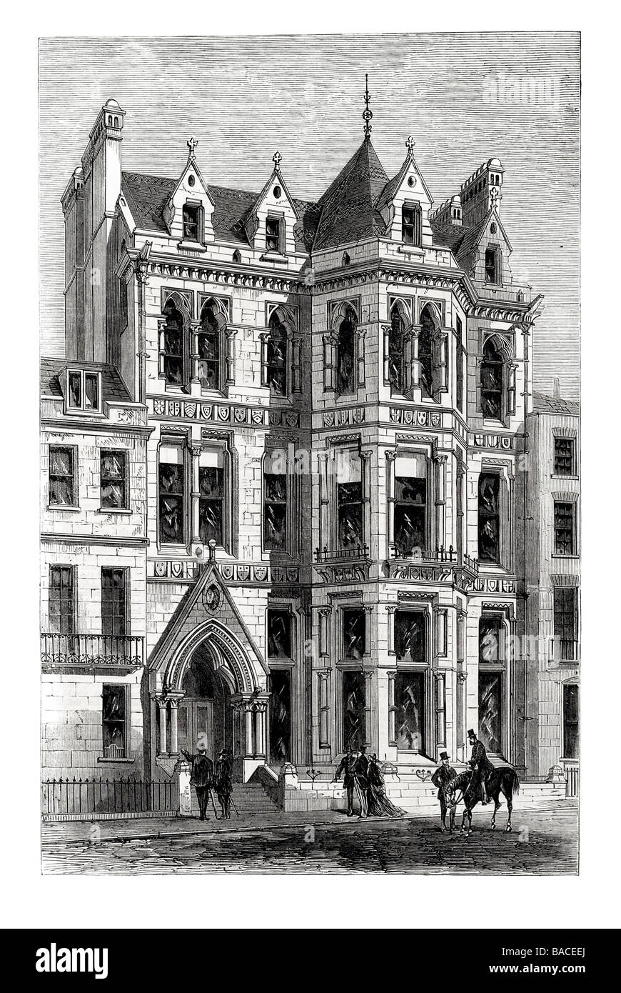 Die neue Universität Clibhouse St. James Street A University ist eine von Hochschulbildung und Forschung, die Aca gewährt Stockfoto