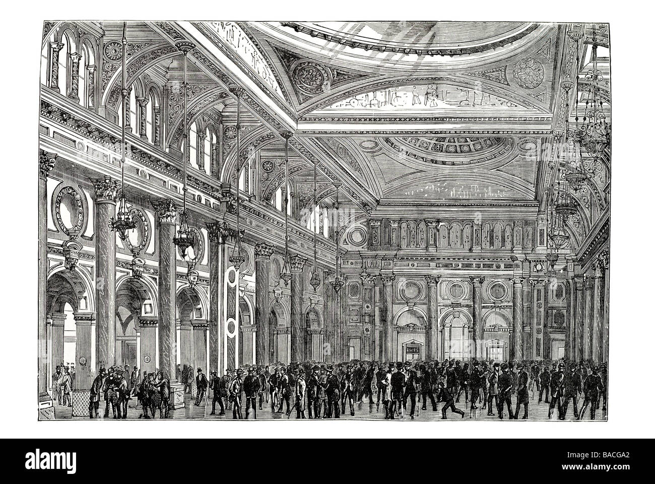 inneren royal Exchange Manchester großen Theatersaal viktorianischen Baumwoll-Textilien Stockfoto
