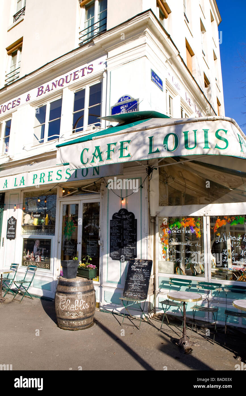 Frankreich, Paris, Louis Philippe Café Fassade Stockfoto