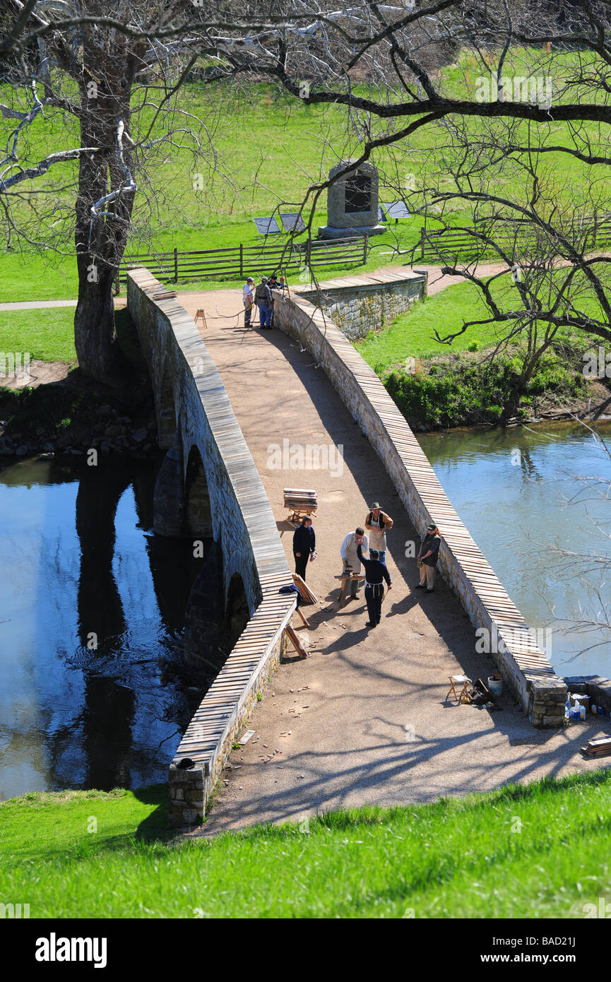 USA Maryland Washington County Antietam National Battlefield National Park Service Burnside Bridge Stockfoto