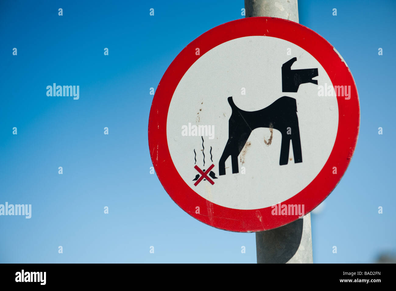 ein sammeln Ihre Hundehaufen Puuh melden keine Verschmutzung den Fahrbahn Warnung Wegweiser UK Stockfoto