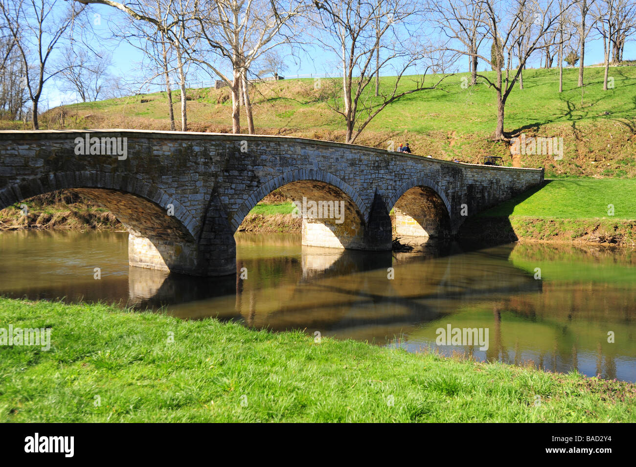 USA Maryland Washington County Antietam National Battlefield National Park Service Burnside Bridge Stockfoto
