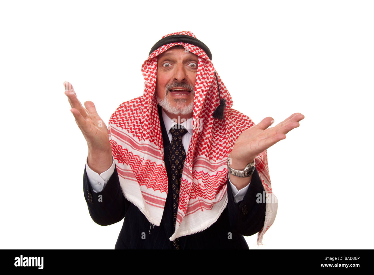 arabische Geschäftsmann Feilschen Stockfoto