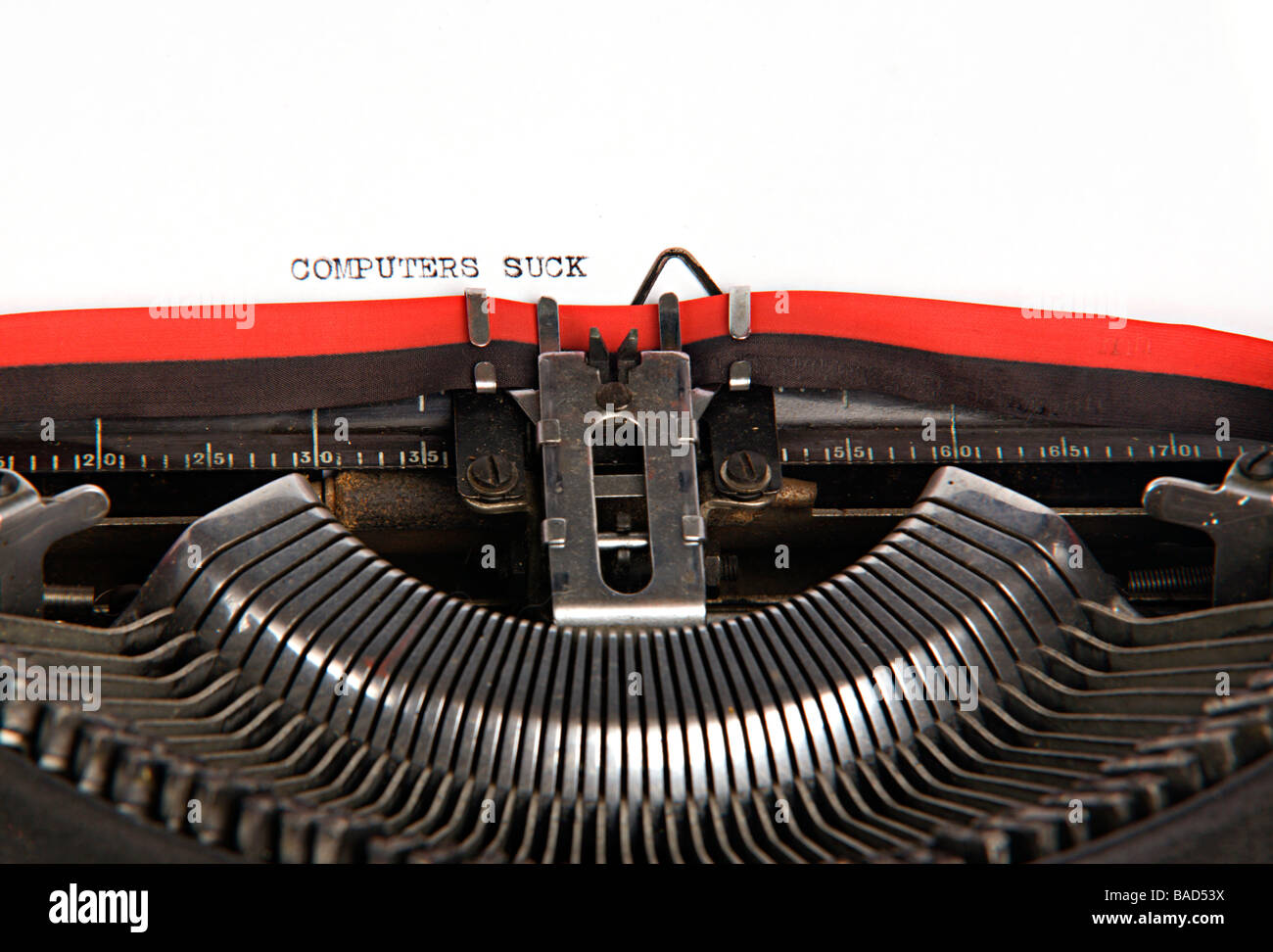 "Computer saugen" auf alten 40er Schreibmaschine geschrieben Stockfoto