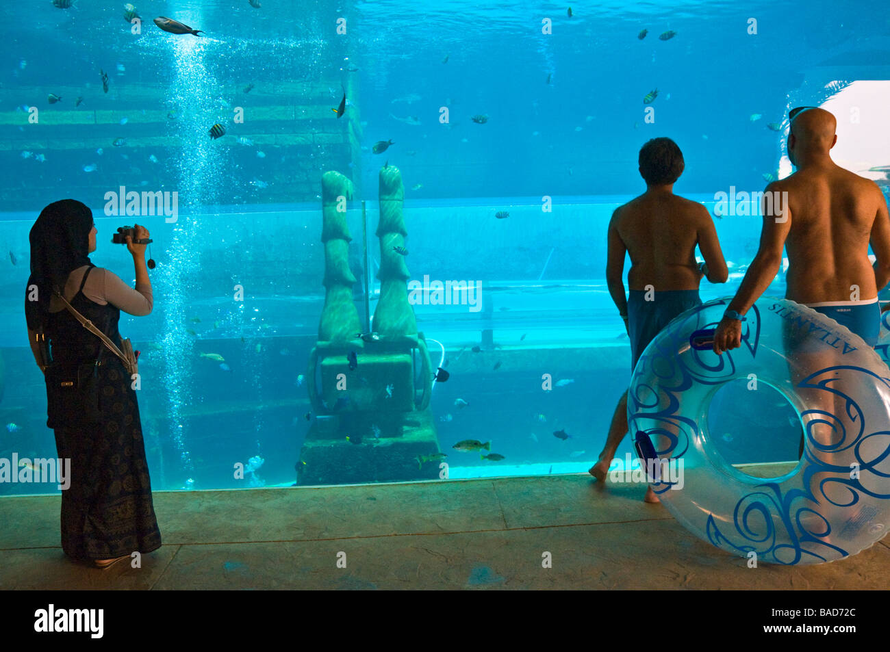 Aquarium Aquapark Atlantis Dubai Stockfoto