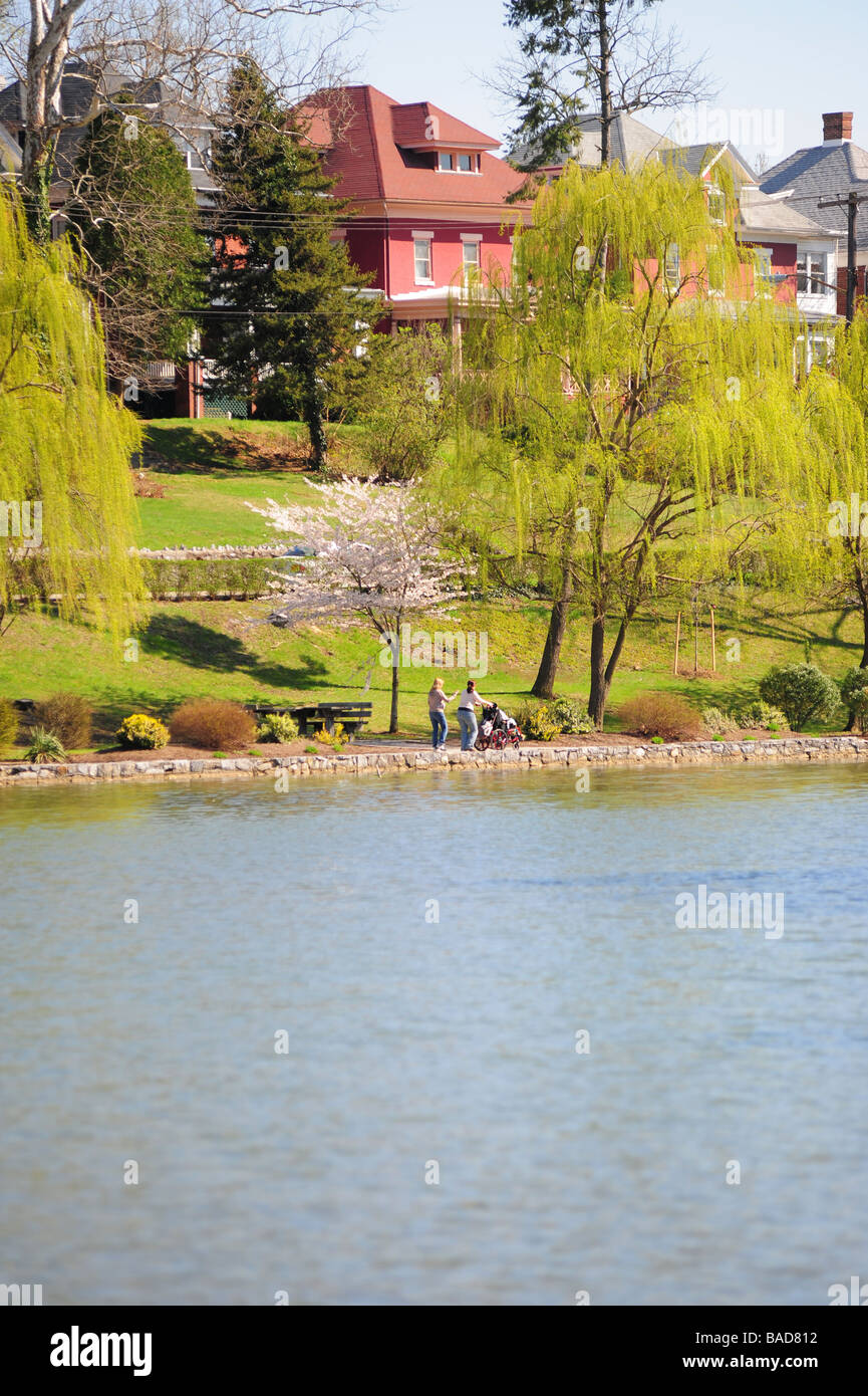 USA Maryland Washington County Stadt Park von Hagerstown MD See und Pfade Stockfoto