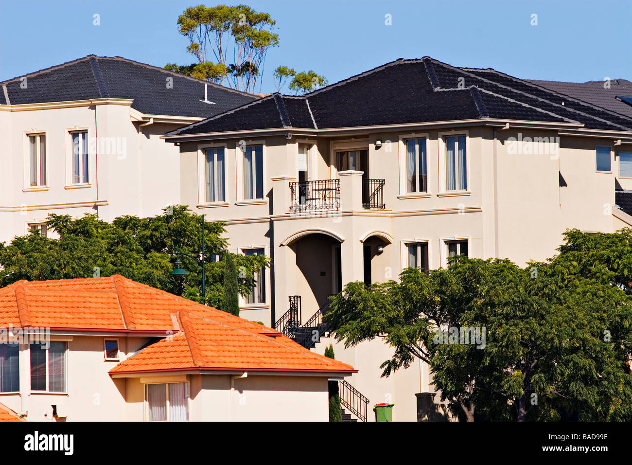 Residential Homes / Australier / Häuser auf eine Wohnsiedlung. Die Lage ist Melbourne Victoria Australien. Stockfoto