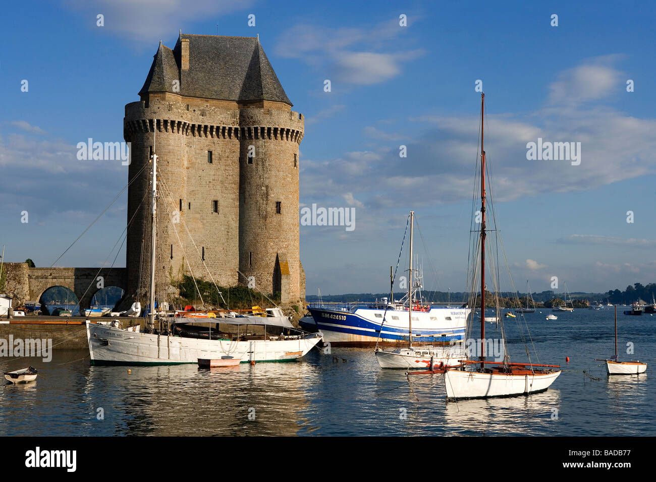 Frankreich, Ille et Vilaine, St. Malo, Saint-Servan Bezirk, Hafen und Solidor Tower gebaut im Jahre 1382, Musee International du Stockfoto