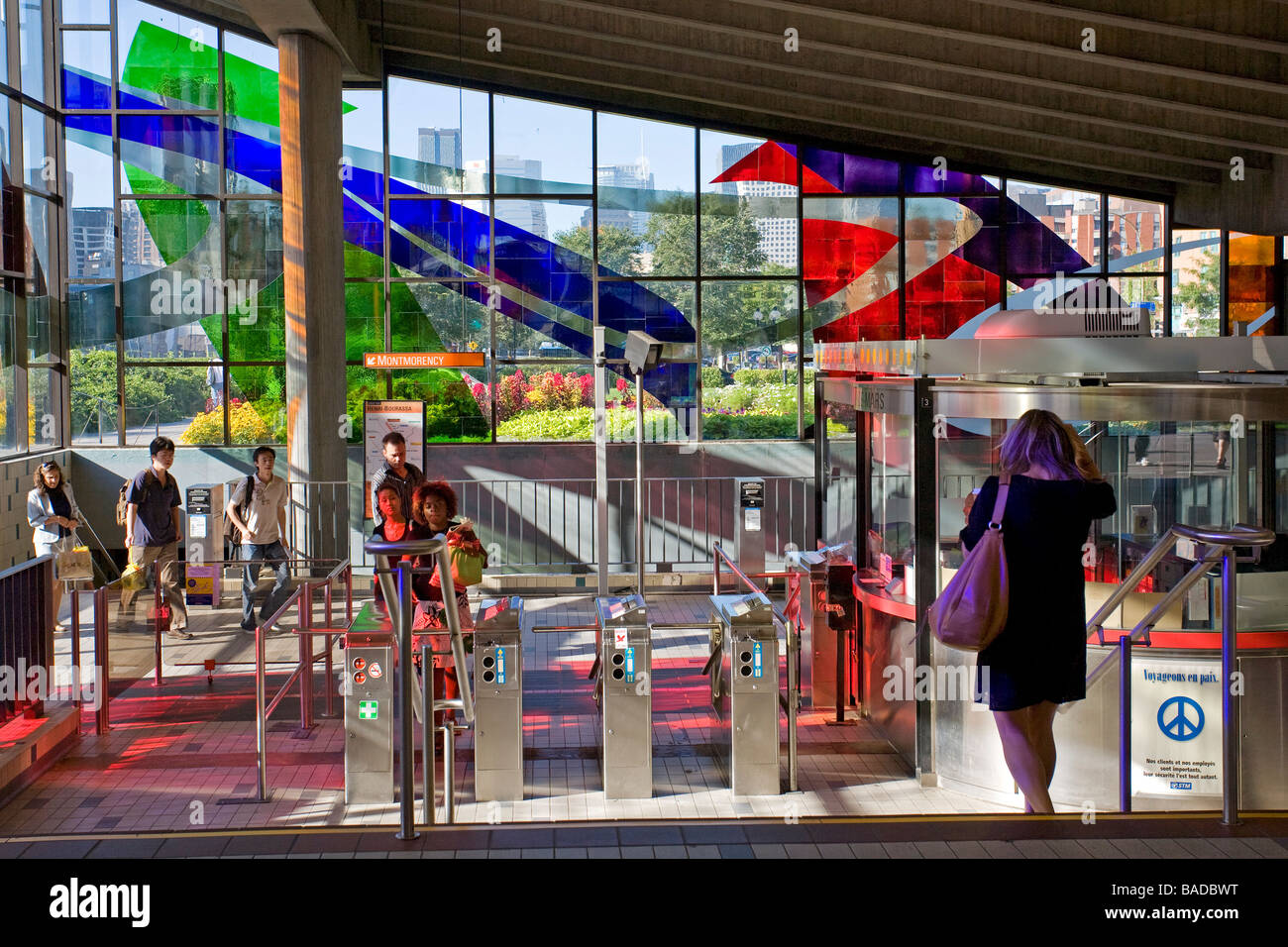 Kanada, Provinz Quebec, Montreal, Champ de Mars u-Bahnstation und das Glasdach des Künstlers Marcelle Ferron Stockfoto