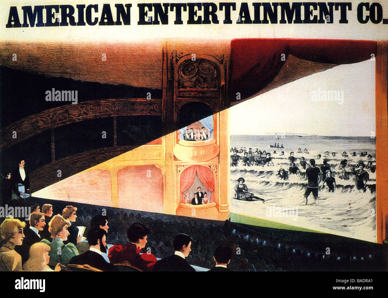Kino der 1920er Jahre Plakat Werbung für eine amerikanische Kinokette Stockfoto