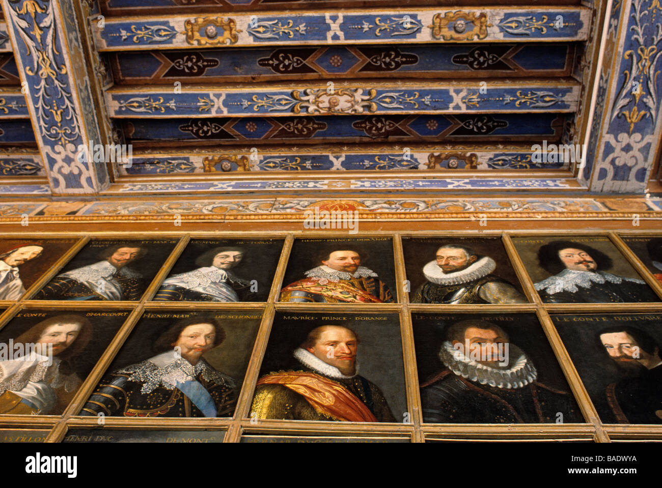 Frankreich, Loir et Cher, Cellettes, Chateau de Beauregard, Galerie von 327 Porträts von Persönlichkeiten des 16. Jahrhunderts Stockfoto