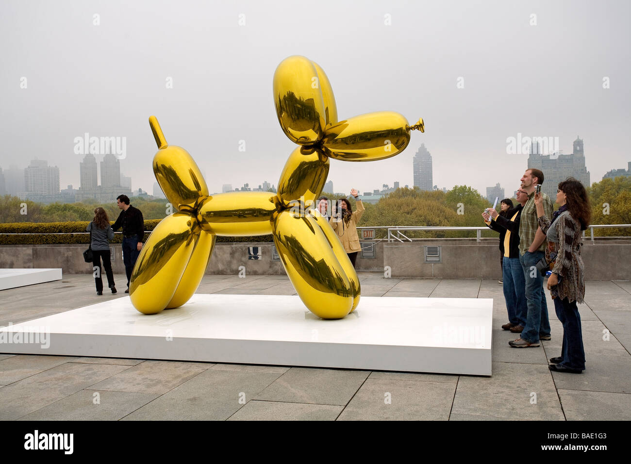 Vereinigte Staaten, New York, le MET, Metropolitan Museum of Art, Ausstellung der Künstler Jeff Koons auf dem Museumsdach, Ballon Stockfoto